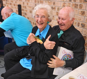 Barbara on David Allcroft's lap